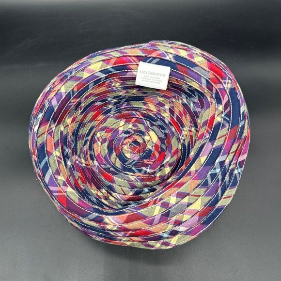 Vintage Plaid Hat 1990s Pink Blue Flower Brooch Accent Y2K Womens Liz Claiborne main image 8